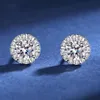 Stud Classic S925 Silver Round Moissanite Diamond Earrings Women Jewelry Plated White Gold 0 5ct 5mm Gift316F