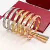 Silver Nail Bracelets Cuff Bracelet Gold Bangle Womens Mens Diamond Gemstone Screwdriver Screw Top Quality Stainless Steel Gift De223x