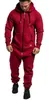 Sweats à capuche pour hommes 2023 Mens Onesie Combinaison Pyjamas À Manches Longues Pantalon De Survêtement Couleur Pure Épissage Automne Hiver Sweat À Capuche Décontracté Mâle Fermeture À Glissière