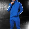 Herren-Trainingsanzüge, Frühling und Herbst, 2-teiliges Set, Herren-Trainingsanzug, lässig, Streifen-Jogger, Kapuzensportbekleidung, Jacken, Hosen, Hip-Hop-Laufsportanzug