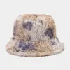 Berets Damen Tie Dye Sheep Roll Fischerhut Herbst und Sommer Stoff Schwarz Eimer Damen Winter Herren