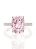 18k Rose Goud Roze Saffier Diamanten Ring 925 Sterling Zilver Party Wedding Band Ringen Voor Vrouwen Fijne Sieraden1015188