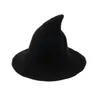 Chapéu de bruxa diversificado ao longo do boné de lã de ovelha tricô chapéu de pescador moda feminina balde de bacia pontiagudo para Halloween313764040907