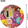 Muismatten Polssteunen Kleurrijke Koffie en Donuts Print Muismat met antislip rubberen basis Leuke ronde muismat voor laptopcomputer Kantoor 7,9x7,9 inch