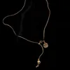 Pendentif Colliers Hulu Titane Acier Collier Plaqué Or 18k Pull-out Collier Chaîne Gland Lettre Pour Women207g