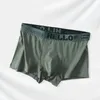 Boxer pour hommes, sous-vêtements en coton, confortable, couleur unie, Simple, respirant, doux pour la peau, taille moyenne, Angle plat