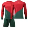 Copa del Mundo 2022 Portugal Local No. 7 Cristiano Ronaldo Camiseta de fútbol de manga larga Conjunto de secado rápido Camiseta de fútbol