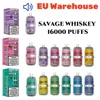 Original Savage vape Whiskey 16000 vapes disposable puff bar Juice Flavor E Liquid E-Cigarette 26ml 5% 650mah Mesh Coil 6 Colors LGB Light Type-C vs puff flex puff flex