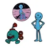 Pins Brooches I'm Mr Meeseeks Enamel Pin Rick Brooch Cartoon Blue Creatures Badge244U