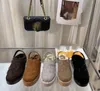 Plattform Clog Pelz pelzige Hausschuhe Luxus Gämsen Echtleder Pantoletten Frauen Rutsche Flauschigen Plüsch Flache Warme Casual Schuhe Winter Sandale