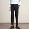 Pantaloni da uomo 4 colori classici tinta unita primavera ed estate sottili pantaloni casual in cotone elasticizzato moda uomo