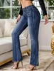 Damesjeans 2023 Winter Lage Taille Boot Cut Mode Hoge Elasticiteit Slim Fit Hip Lift Denim Flare Broek Casual Damesbroek