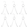 Kitchen Storage 6 Pcs Hangers Roast Hook Drying Meat Hooks Double Barbecue Fork Stainless Steel Grill