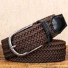 Belts Men's Woven Elastic Mercerized Belt Pin Buckle Multiple Colour Waist High Quality Stretch For Jeans Leisure Golf Sports