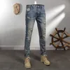 Jeans strappati Uomo Retro Nostalgic Fashion Abbigliamento Street Casual Moto Pantaloni Pantaloni skinny alti e sottili 2312129