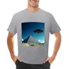 Herrpolos som flyger tefat över en egyptisk pyramid t-shirt sommarkläder överdimensionerad t-shirt herr vintage skjortor