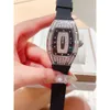 designer women watch R i c h a r d Luxury full diamonds women wristwatches with box RAU7 mechanical movement uhren rubber strap montre ice out luxe