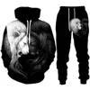 Heren Trainingspakken Dier Leeuw Sweatshirt Hoodies 3D Gedrukt Trainingspak Pak/Trui/Broek Sportkleding Herfst Mannelijke Sui