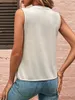 Blusas femininas blusa verão estilo moda elegante plissado com decote em v regata 2023 senhoras cor sólida sem mangas camisas finas mujer