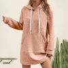Casual Dresses Women's Pure Color Hoodie Dress Pocket Daily Plain Large Going Out Fashion Basis Hooded Long Sleeve Loose Fit