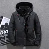 겨울 거위 야외 다운 재킷 남자 겨울 따뜻한 단색 후드 다운 코트 두꺼운 오리 파카 남성 아래로 재킷 231228
