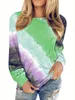 Sudaderas con capucha para mujer, suéter de cuello redondo, jersey con estampado de amor degradado a rayas 3D, sudadera fina de diseño moderno versátil a la moda