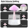 レインドロップアロマディフューザーエア加湿器カラフルマッシュルーム熱帯雨林アロマセラピーマシンレインクラウドランドスケープLEDテーブルランプ231228