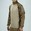 Mäns T-skjortor Taktiska långärmade t-shirt Mens Frog Suit CP Camouflage Military Combat Army Training Wear-resistenta andningsbara toppar