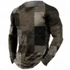 Vintage Lattice 3D Printed T-shirt Men Fashion Long Sleeve T-shirt Kids Hip Hop Tops Tees Graphic T shirts Men's Clothing Stripe 231228