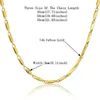 14K Gold Chain Necklace 3MM Collares 2024Hip Hop Chain 45/50/55/61/68 CM Rock Necklace Men / Women Accessories