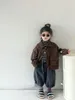 Jackets Girls Boy Autumn Winter One Piece Coat Loose Warm Fashion All-mach Turn-down Collar Outdoor Soft