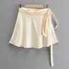 Sweaters Beehouse Sexy Satin Laceup Jupe Spodnica Corta Falda Short Mujer Micro Courte Mini Aesthetic Skirt Spodniczki Damskie2021