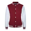 Men's Jackets Campus Varsity Autumn Quality Patchwork Button Fleece Sports Coat Team Baseball Jacket Men Custom Logo