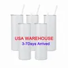 CA USA STOCK 25pcs/carton Blank Tumblers 20oz Sublimation Straight Mugs Cups Stainless Steel the Same Width from Up and Down 1228