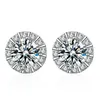 Stud Classic S925 Silver Round Moissanite Diamond Earrings Women Jewelry Plated White Gold 0 5ct 5mm Gift316F