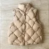 Gilets pour femmes automne hiver veste sans manches mode solide dames gilet diamant design coton rembourré vêtements d'extérieur pour femme 2023