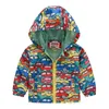 Printemps bébé garçons filles manteaux dessin animé dinosaure fermeture éclair veste à capuche pour enfants sweat enfants coupe-vent vêtements d'extérieur 1 7 ans 231228