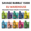 Autentico Savage Bubble 15000 vaporizzatori usa e getta puff 15k EU Warehouse vaper desechable Child Lock poco Smart Display integrato 650mAh ricaricabile 28ml vs bang vape