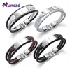 Nuncad, pulsera de cuero tejida multicapa hecha a mano a la moda para hombre, estilo Simple, pulseras Punk para hombre, brazaletes, joyería de regalo Q1981