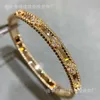 Роскошный дизайнерский браслет Van Clover из 18-каратного золота со сверкающими кристаллами и бриллиантами. Непревзойденный символ любви и защиты. Идеальный подарок для женщин и девочек 38ae