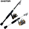 GDA Ultra-Light Telescopic Lure Rod 1.6 -2,4 m med 5,2 1 Höghastighets snurrande metallfiske-rulle 1000-4000-serien Grupp 231228