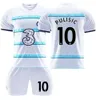 Выездная футболка Челси 22-23 под номером 10, футболка Пуличича, быстросохнущий комплект футбольной майки