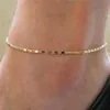 Anklets Fashion Gold Thin Chain Ankle Charm Anklet Len Armband Fot smycken Justerbara armband för kvinnor Accessories227b