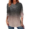 Blouses pour femmes Printemps et automne Femmes Blouse Pull Col rond Solide Bow Imprimer Strass Chemises à manches longues Casual Blusa Feminina