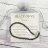 MG0138 Whole Black Onyx Anklet Handamde天然石マラビーズアンクレット4 mmミニジェムストーンジュエリー2221