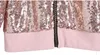 Jungen und Mädchen Frühling Herbst Baby Mädchen Bling Sparklk Reißverschluss Rippbündchen Langarm Baseball Rosa Gold Pailletten Mantel 231228