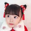 Hair Accessories Bowknot Headdress Bow Grip Children Wigs Hairpins Kids Chinese Clips Flowers Year