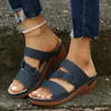 Pantoufles 2023 Haute Qualité Chaussures Pour Femmes Été En Plein Air Solide Fleurs Bout Ouvert Grande Taille Mi Talon Plage Femmes