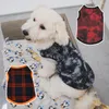 Dog Apparel Pet Tie Dyed Vest Fashion Hoodies Lattice Sweater Soft Comfortable Warm Cotton Fleece Durable Supplies