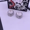 Stones Tiger Head 925 Sterling Silver Ring Couple Personality Trend Ring Lovers Ring Fashion Jewelry Supply303A